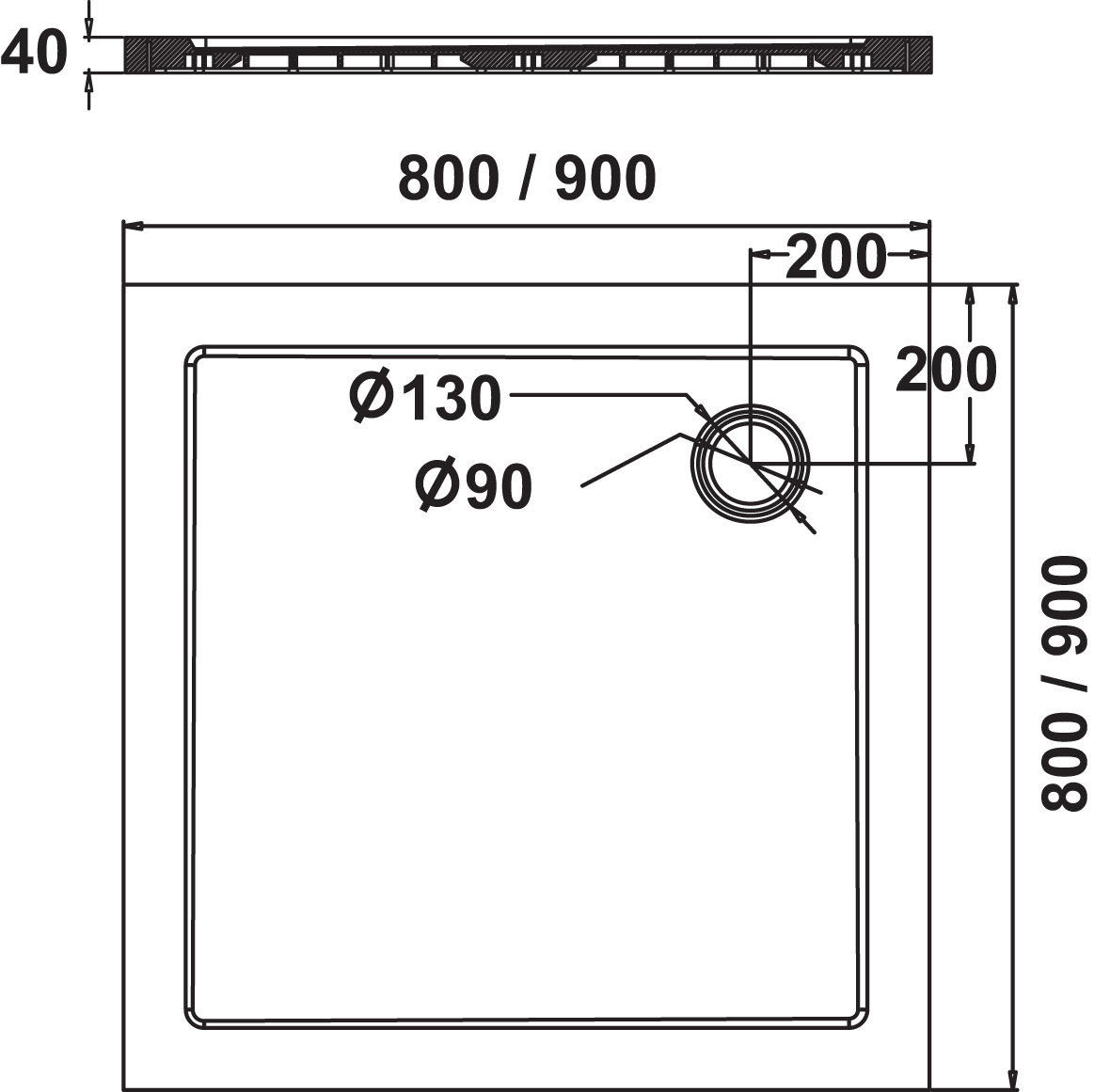 Fusion Inbouw vierkant
