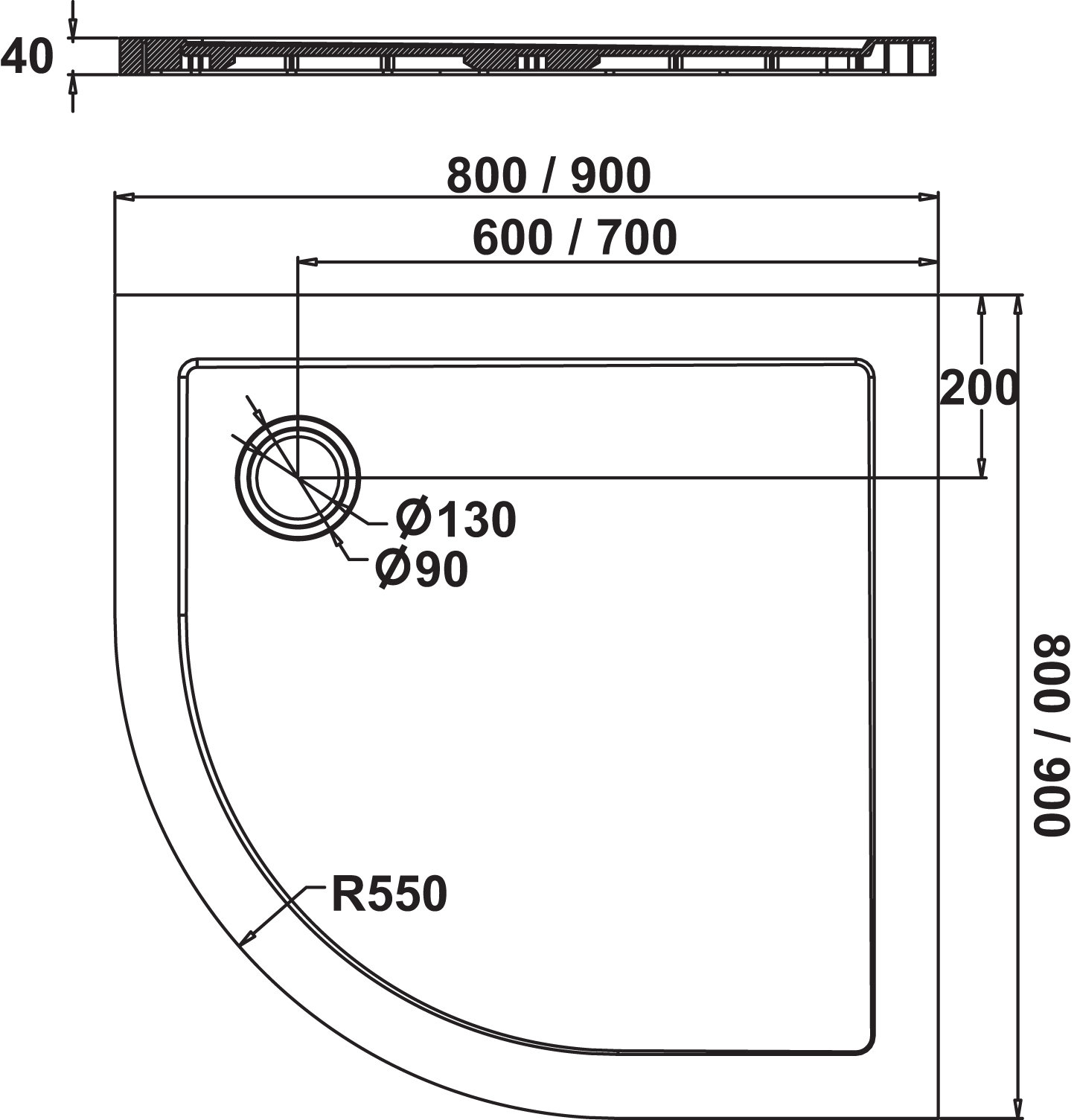 Fusion Inbouw kwartrond